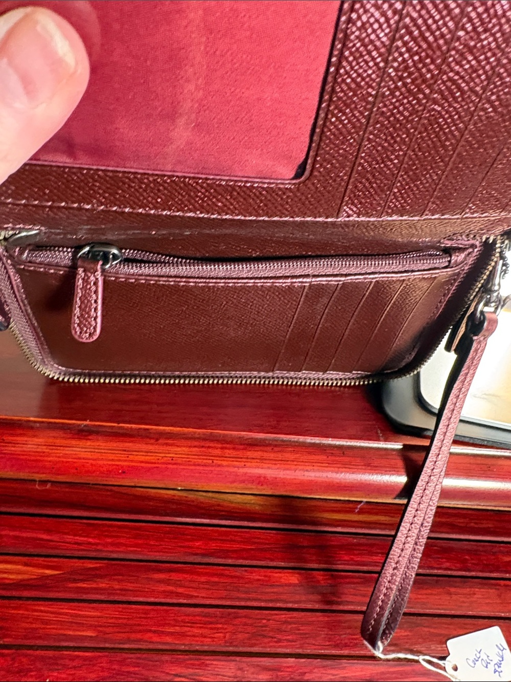 Coach Sparkle Zip-Around Wristlet Wallet in Plum - Picture 10 of 10